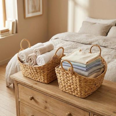 Water Hyacinth Storage Basket with Handles