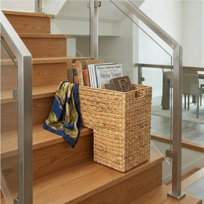 Handwoven Water Hyacinth Stair Basket