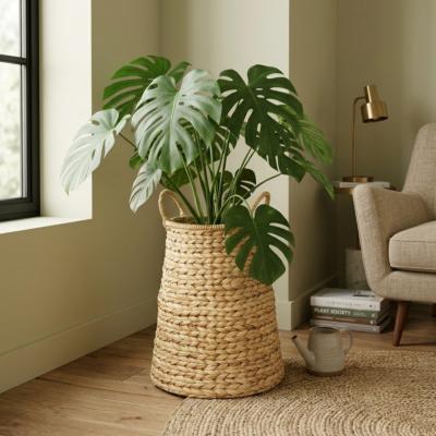 Handwoven Water Hyacinth Plant Basket
